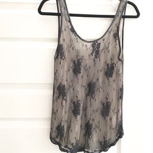 XXS Aritzia silk and lace tank top